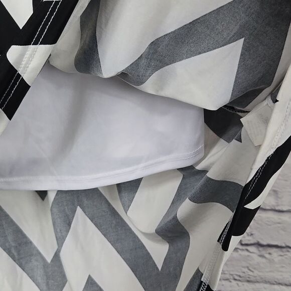 Moa Moa NWT Black White Chevron Strapless High Low Dress Party Semi-Formal Women - Picture 3 of 8